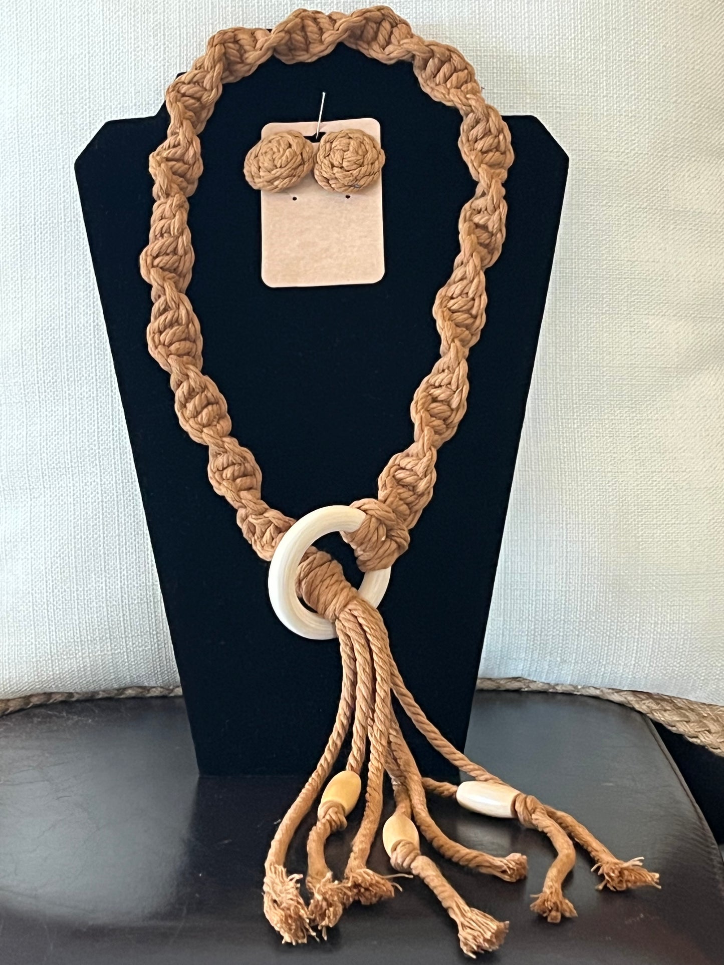 Macrame Necklace with Earings