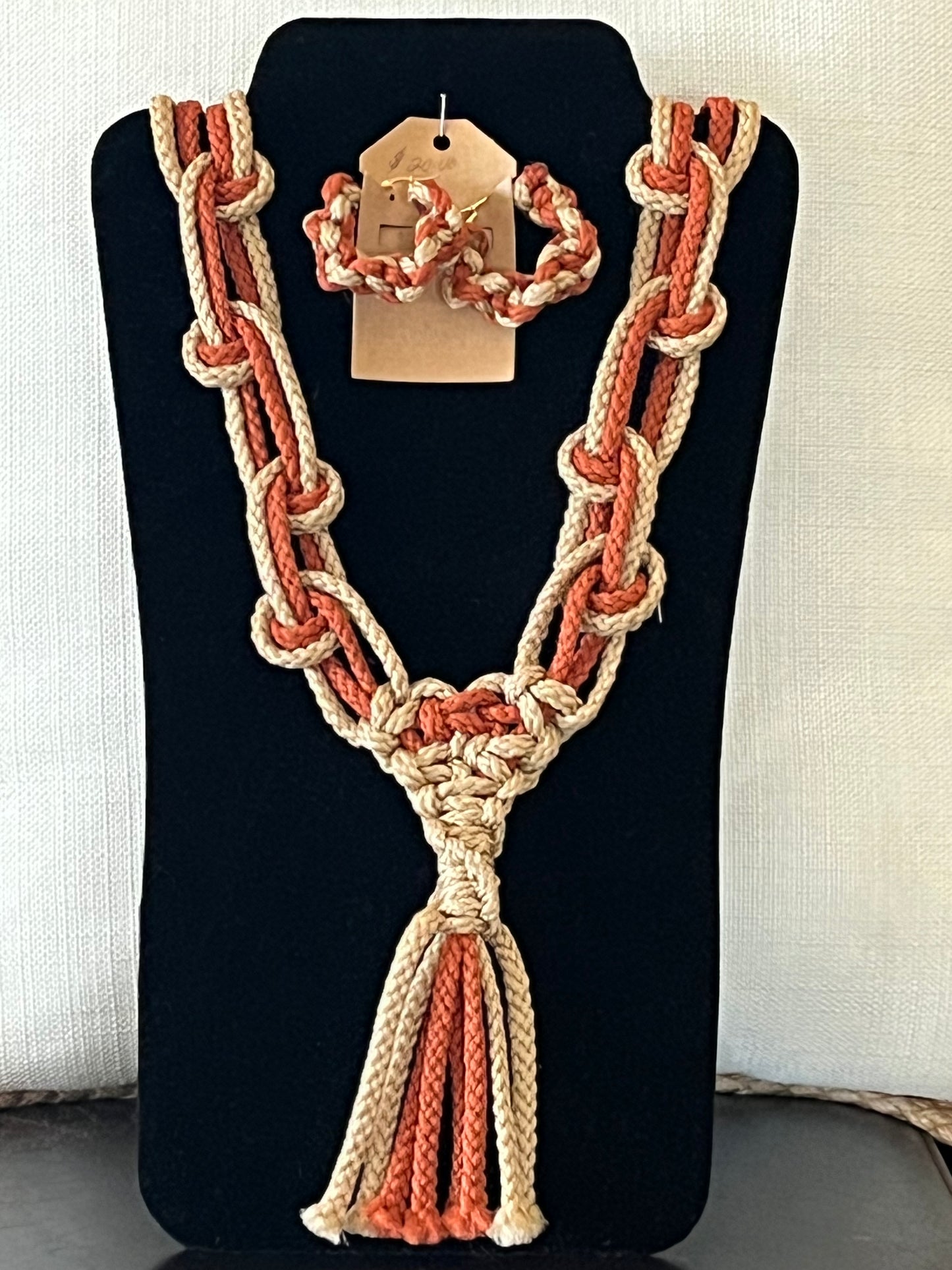 Macrame Necklace with Earings