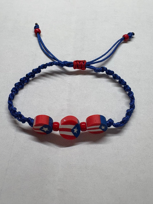 Macrame PR flag bracelet