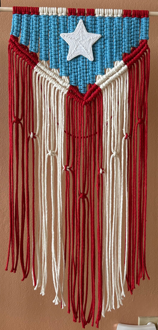 Macrame Puerto Rico flag